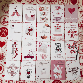 Set of postcards for Valentine's Day