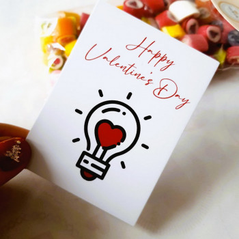 Открытки «Happy Valentine's Day» с зажженным сердцем VD_0018