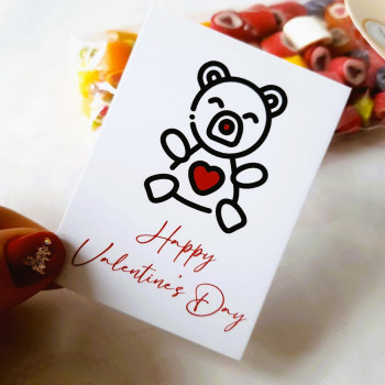 Открытки «Happy Valentine's Day» с медвежонком VD_0019