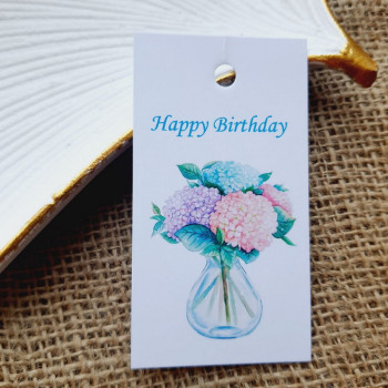 Картонные бирки «Happy Birthday» с цветами BFL_003