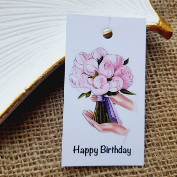 Картонная бирка 5x9 «Happy Birthday» BFL_004
