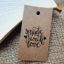 Картонні бірки «made with love» 5x9 для прикраси подарунків та товарів BHM_016