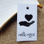 Картонні бірки «Hand made» з серцем у руках BHM_020