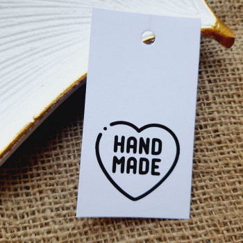 Tags on matte cardboard with a place for signature «Hand made» . Size 5x9. BHM_022