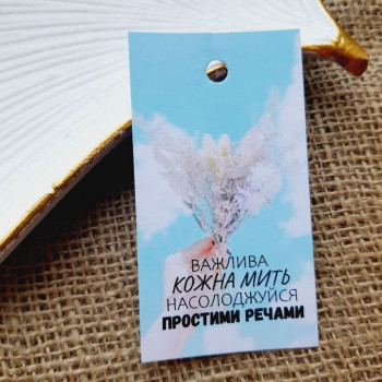 Картонные бирки «Важлива кожна мить, насолоджуйся простими речами» BMT_001