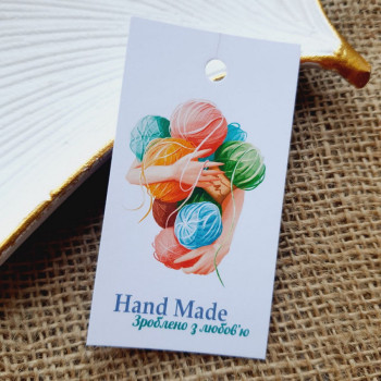 Cardboard tags with motivational phrases «Hand made» BVZ_006