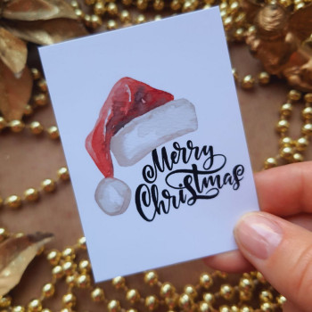 Открытки для поздравлений близких «Merry Christmas» 6x8 см OTK_111