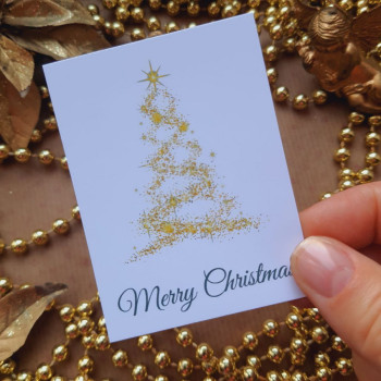 Открытка 6x8 «Merry Christmas» с елкой OTK_114