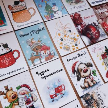 Set of New Year mini-postcards 6x8 NG27_mix1