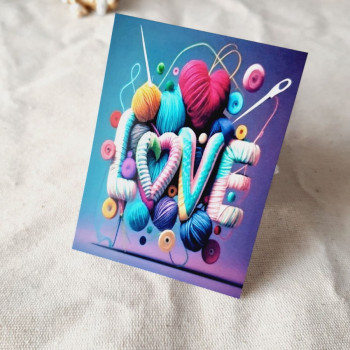 Открытки «LOVE» с нитками и иголкой BK3SH_VZ016