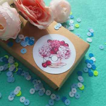 Stickers with a cherry bouquet NKVB_003