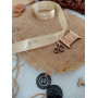 Beige satin tags 2cm