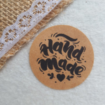 Square stickers 4x4 «Hand Made» . Diameter  4 cm. N1SH24KR