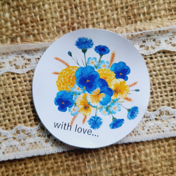 Stickers «With love» with flowers NKRN_00006