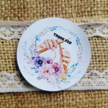 Stickers «Thank you» with knitting needles NKRN_00012