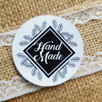 Stickers «Hand Made» . Circle. Diameter 4 cm. NKRN_00023