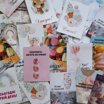 Set of postcards for confectioners