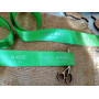 Green satin tags 2cm