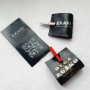 Satin tags black 4 cm