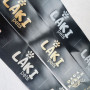 Satin tags black 4 cm