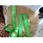 Green satin tags 2cm
