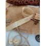 Beige satin tags 2cm