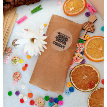 Наклейки круглые «Handmade» диаметром 4см N1SH34