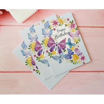 Мини-открытки «Happy Birthday» с бабочками BK3SH126