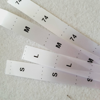 Satin size tags 15x35mm