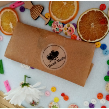 Наклейки «Hand Made» на прозрачной основе. Круг. Диаметр 4см N1SH55