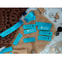 Light blue satin tags 2cm