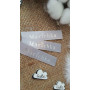 Grey satin tags 1.5cm