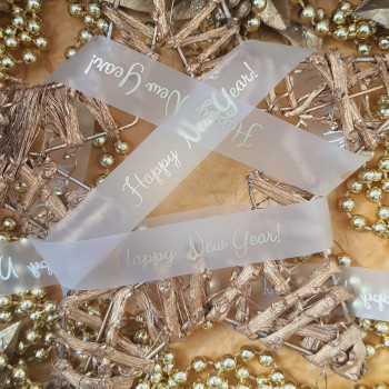 Silicone tape. With inscription «Happy New Year!», c_lnng_002