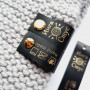 Black silicone tags for printing composition/care (on screw and sewn) 2cm