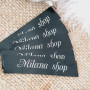 Black satin tags 1.5cm