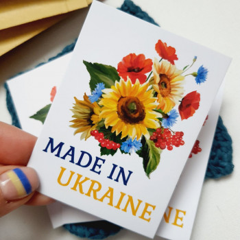 Мини-открытки «Made in Ukraine» с букетом цветов UA_0046