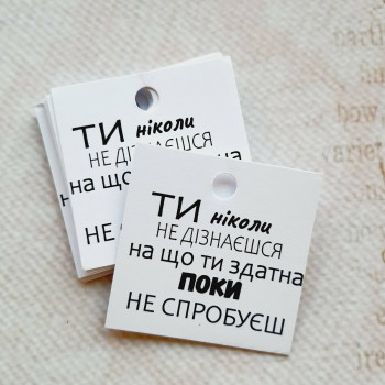 Бірки «Ти ніколи не дізнаєшся на що ти здатна, поки не спробуєш» K_550059A