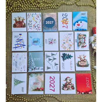 Set of calendars 2027 with New Year's drawings KL68_mix1