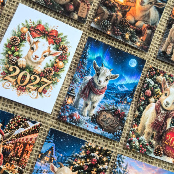 Set of New Year mini-postcards 6x8 NG27_mix4
