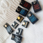 Black silicone tags with screws 2 cm
