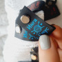 Black silicone tags with screws 2 cm