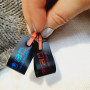 Black silicone tags for printing composition/care (on screw and sewn) 2cm