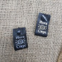 Black silicone tags with a button 2 cm