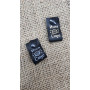 Black silicone tags with a button 1.5 cm