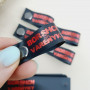 Black silicone tags with screws 2 cm