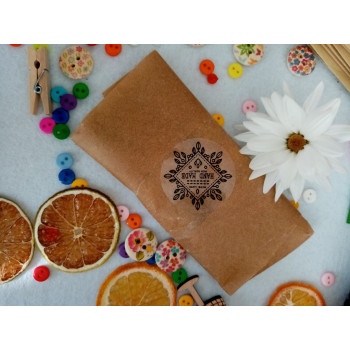 Наклейки диаметром 4см на прозрачной основе «Hand Made» N1SH40