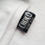 Satin tags black 4 cm
