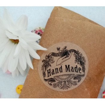Наклейки с надписью «Hand Made» стилизованной под древний герб N1SH43