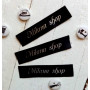 Black satin tags 1.5cm
