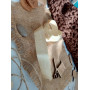 Beige satin tags 2cm